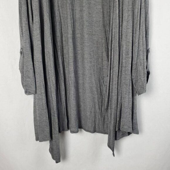 AGB 2X Plus Gray Open Front Cardigan Sweater - Picture 3 of 8